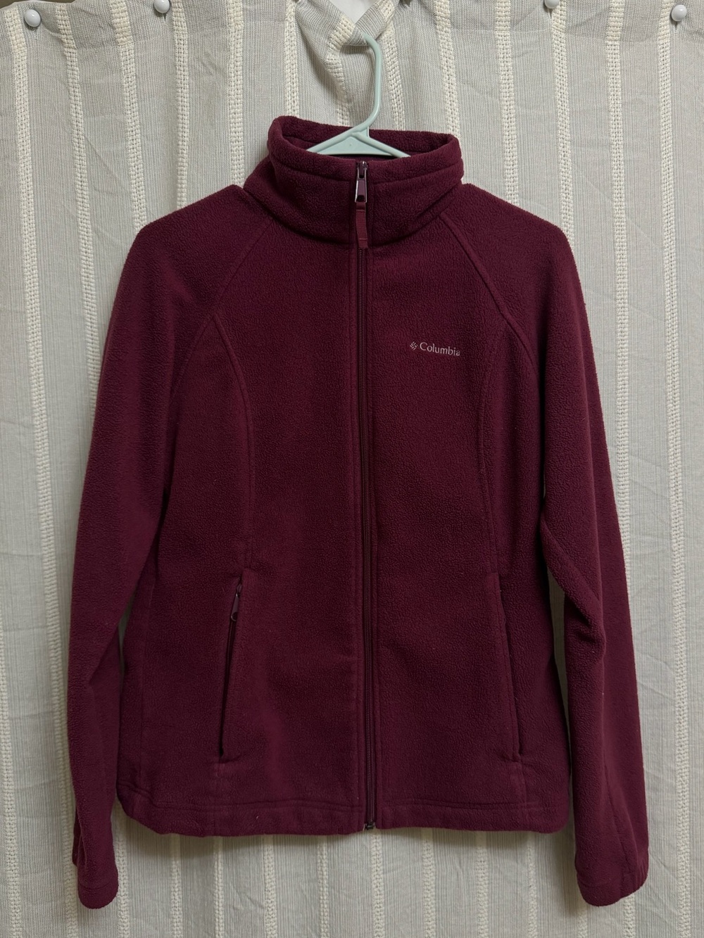 Columbia Burgundy Full-Zip Fleece Jacket Medium
